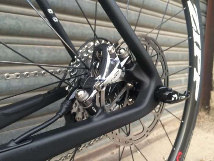 SRAM Force 1 HydroR rear brake with 160mm Centerline rotor.