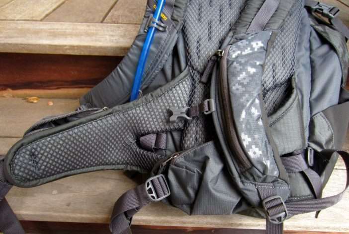 Cellphone pocket on left strap