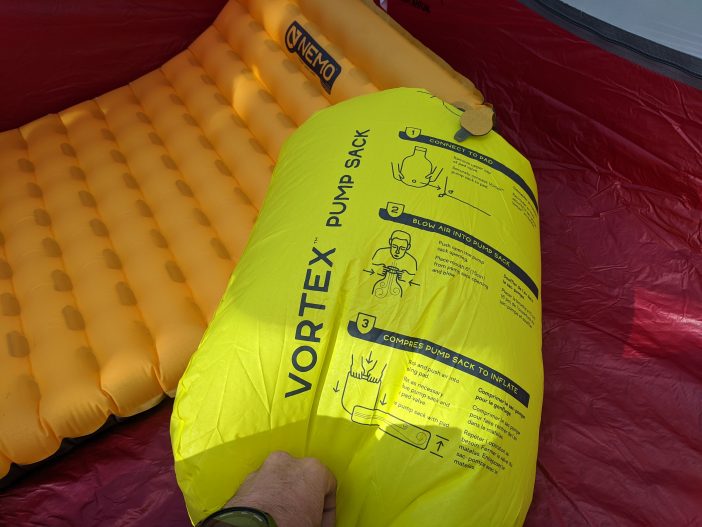 Vortex Pump Sack with the Nemo Tensor Ultralight Pad