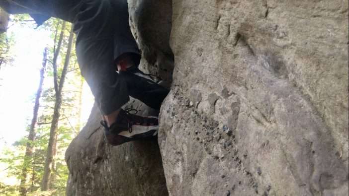 Foot jams in the Black Diamond Aspect Pro Climbing Shoes